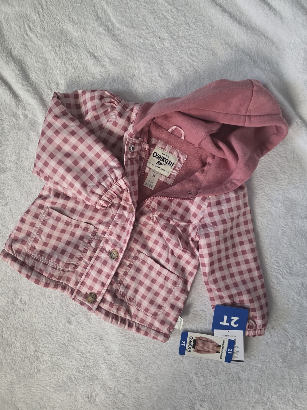 OshKosh B'gosh Pink Fleece Lined Jacket (2T)